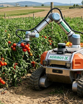 Robot holding a tomato